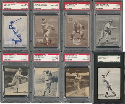 1934-36 Batter-Up Graded Collection (8 Different) Including Ott and Terry